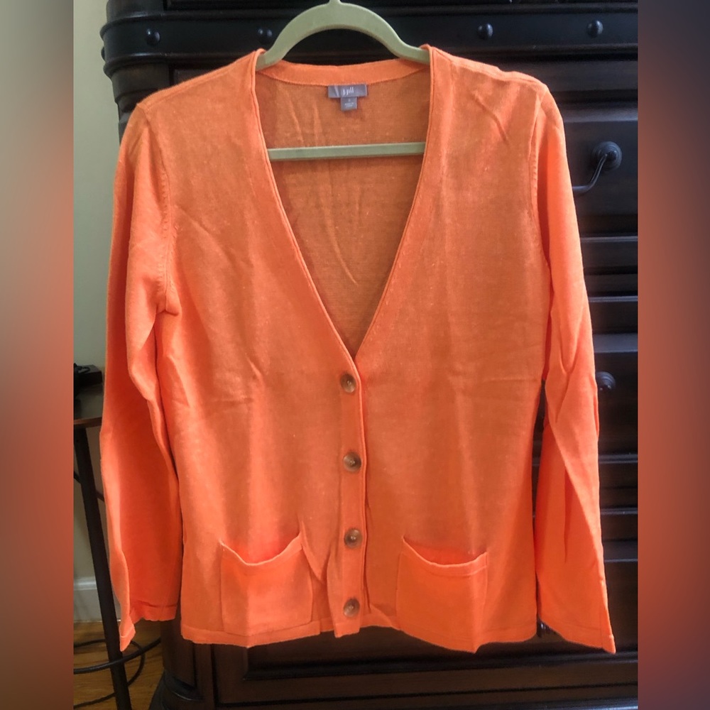 J.Jill Terracotta Button Down Orange Cardigan Size Small